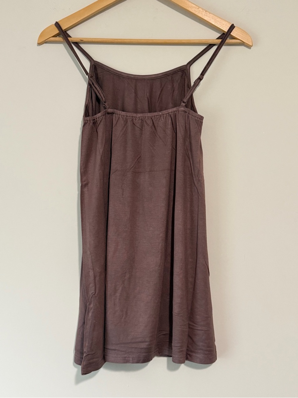 Origami Chocolate Brown Adjustable Spaghetti Strap Slip Camisole Tank Top - Picture 7 of 8
